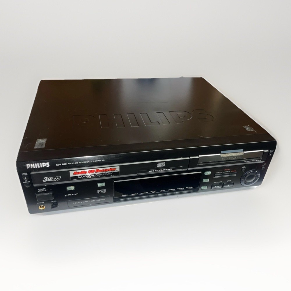 Philips CDR-800 Audio CD Recorder 3-CD Changer No Remote - Tested