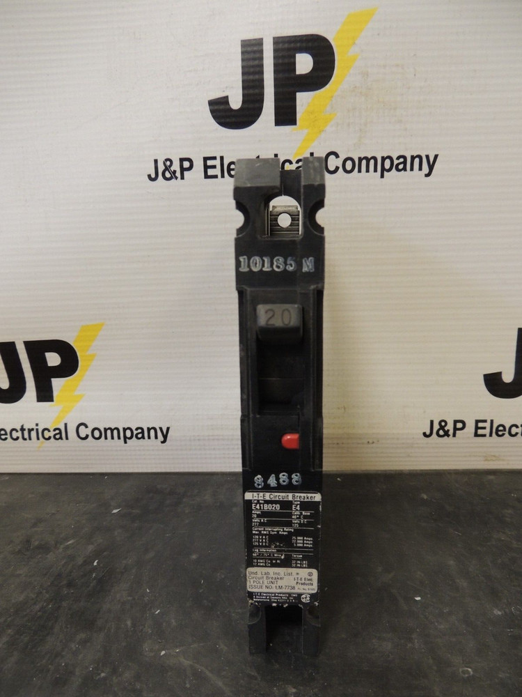 ITE Siemens E41B020 20 amp 277 Volt 1 pole Type E4 Circuit Breaker