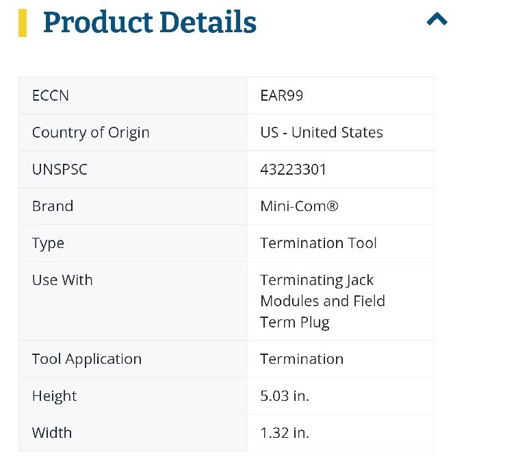 PANDUIT Termination Tool MFR #: EGJT-1