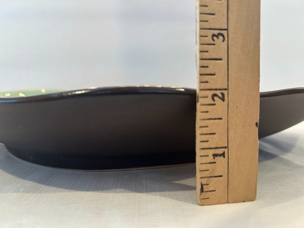 Large - Blue/Green Ceramic Leaf Platter - 16.75" x 10"