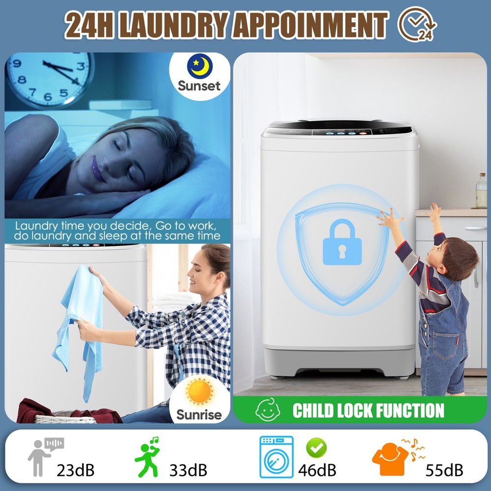 20lbs Portable Washing Machine - Full-Automatic Washing Machine with 10 Program