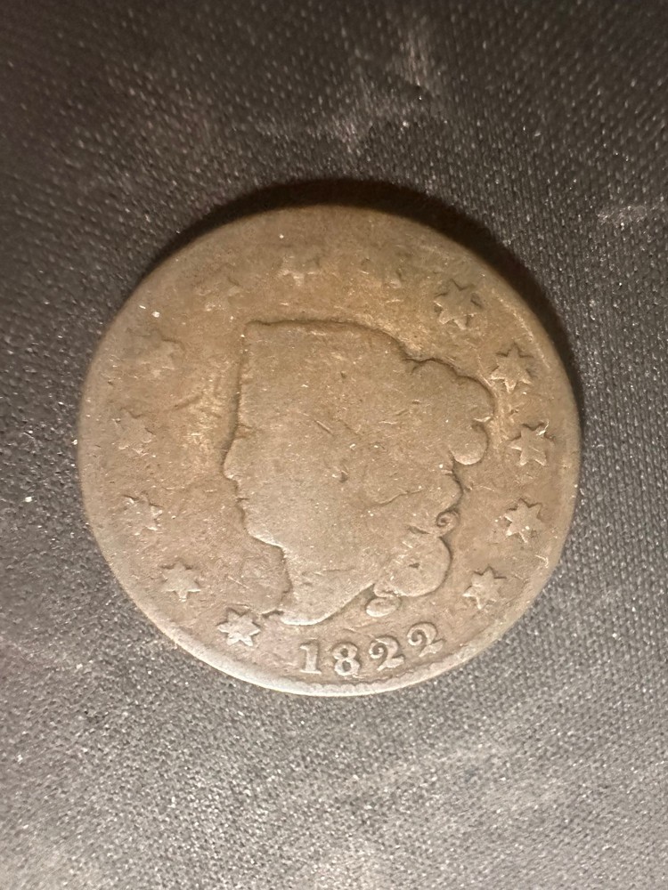 1822 1C BN Coronet Head Cent