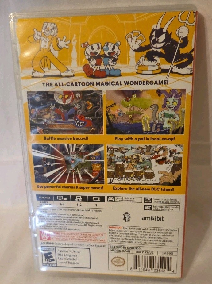 Authentic Box Case ONLY for Nintendo Switch "Cuphead"