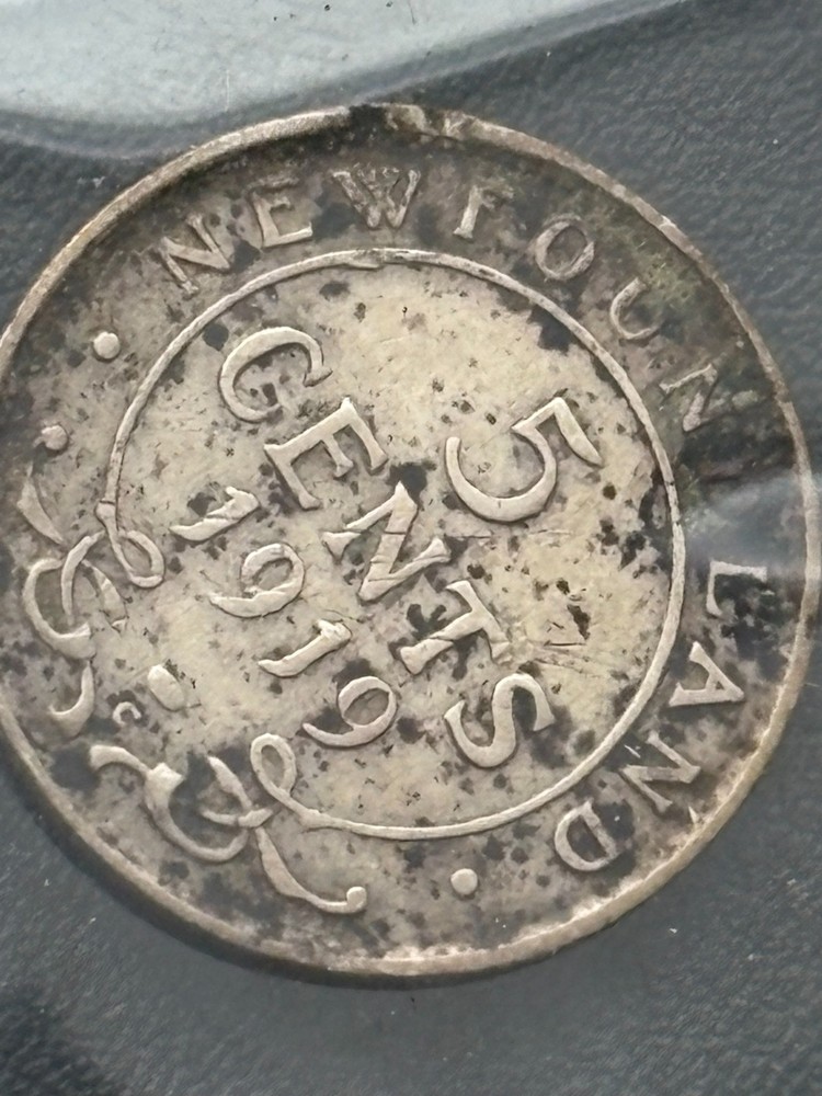 NEWFOUNDLAND 1919 SILVER 5 CENT COIN SEE PHOTO