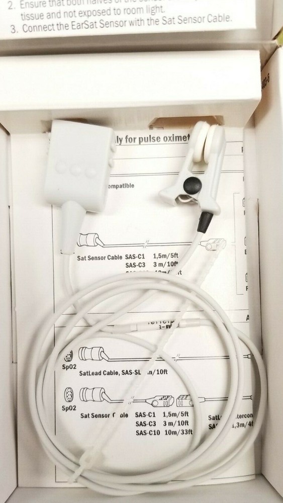 (N) Datex Ohmeda / EarSat Sensor ref: SAS-E / Cable length 1m/3ft (C19)
