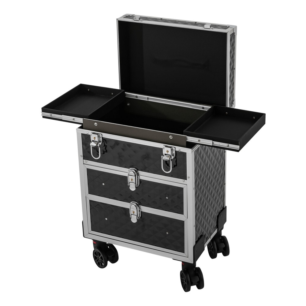 Professional Rolling Makeup Train Case Makeup Storage Organizer Cosmetic Trolley