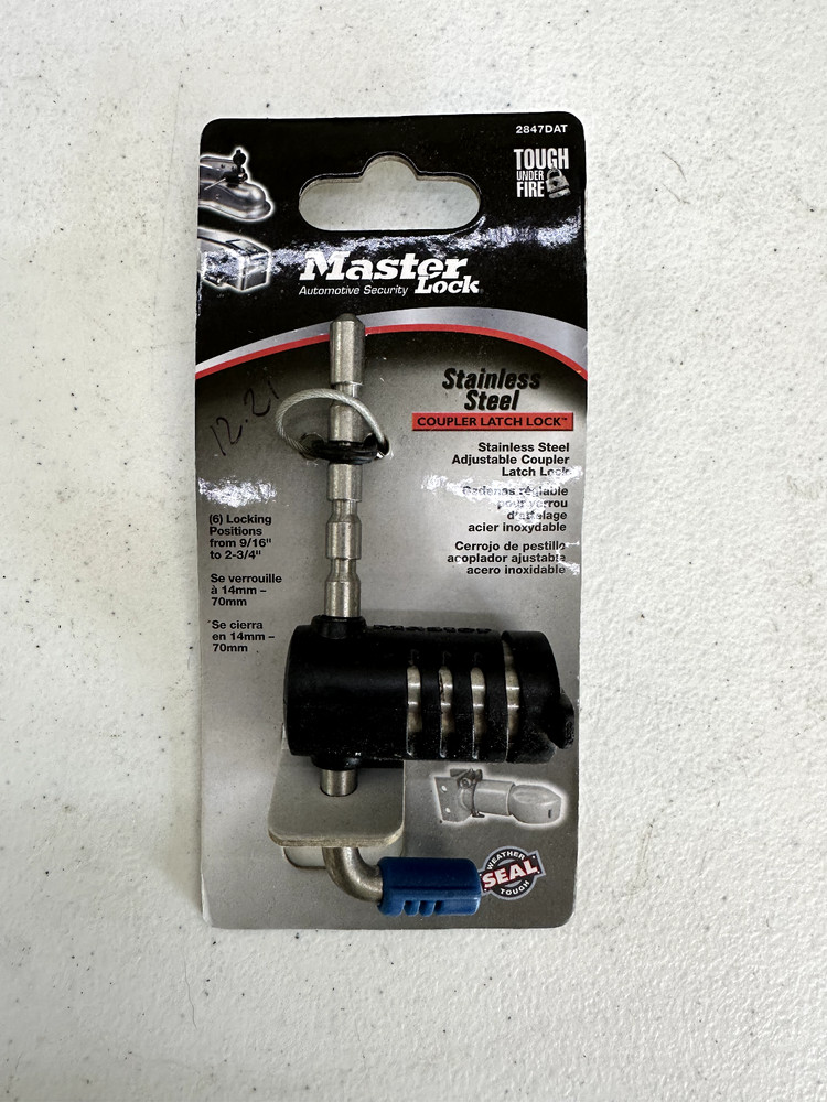 Master Lock Coupler Latch Lock for Multiple Locking Positions - Stainless Steel