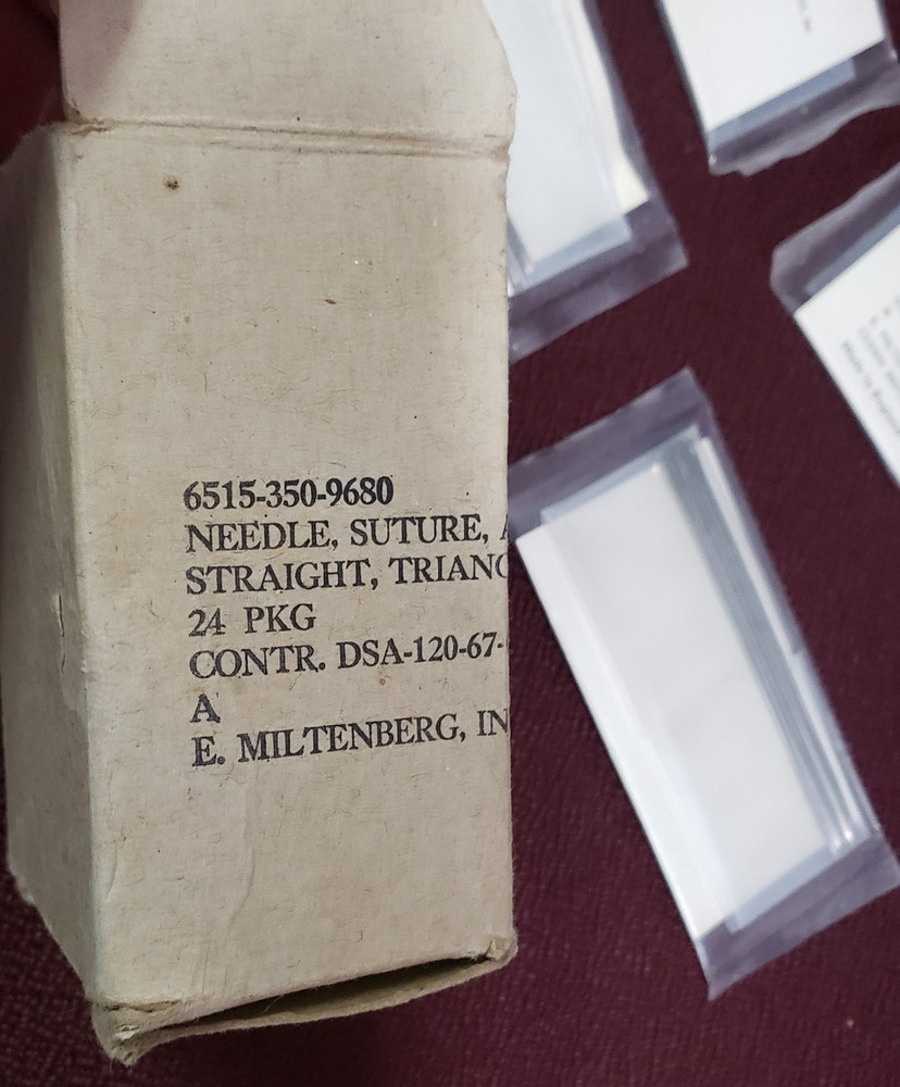 Abdominal Keith Suture Needles Straight Triangular Point 2 7/8 " Box Expired