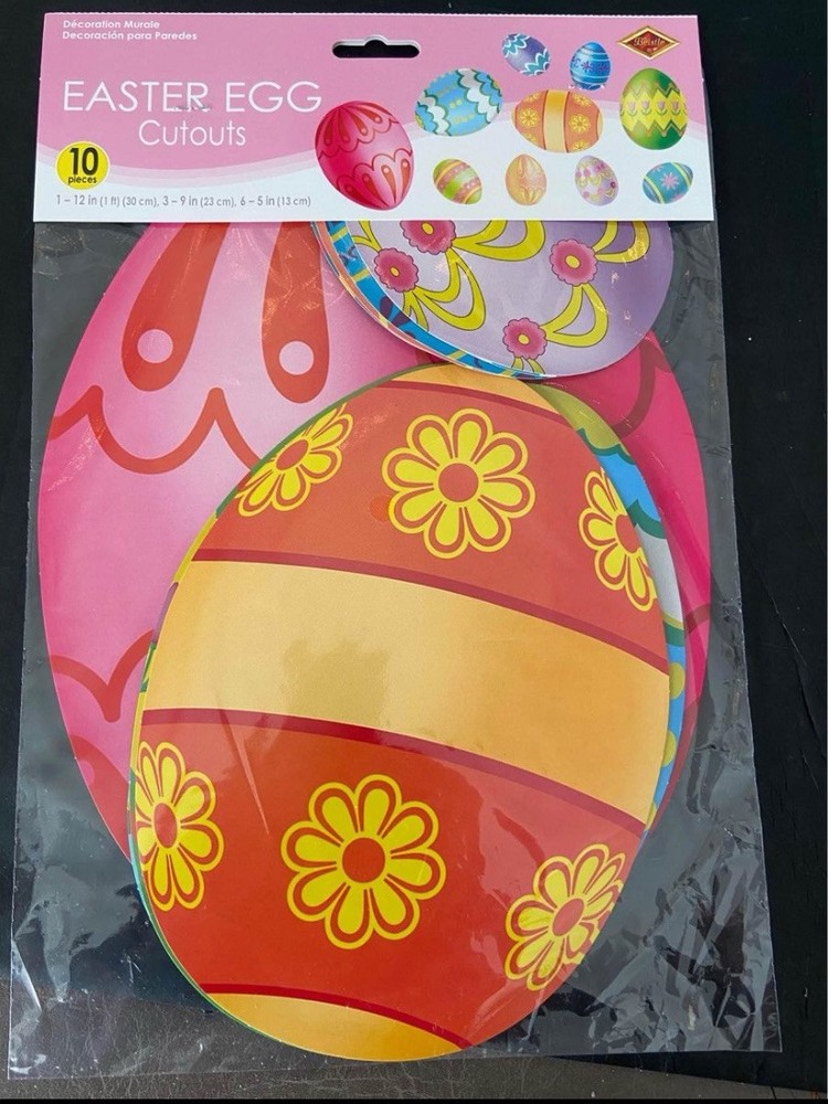 Beistle Colorful Easter Egg Cutouts (10/pkg) - Decoration for Easter