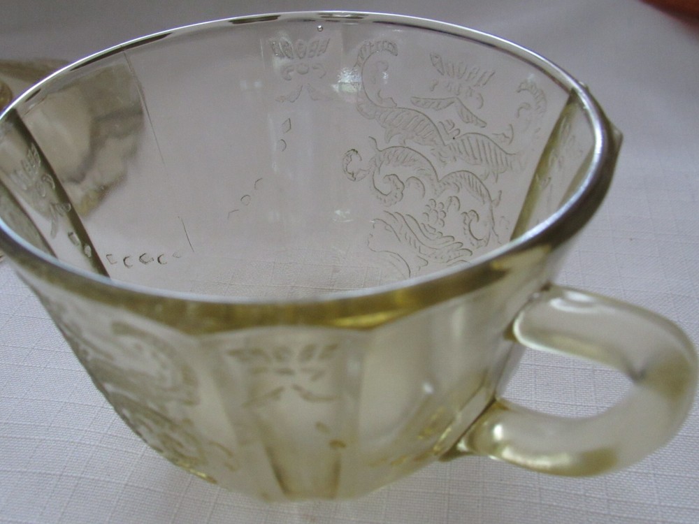 FEDERAL DEPRESSION MADRID GLASS CUP & SAUCER- NICE