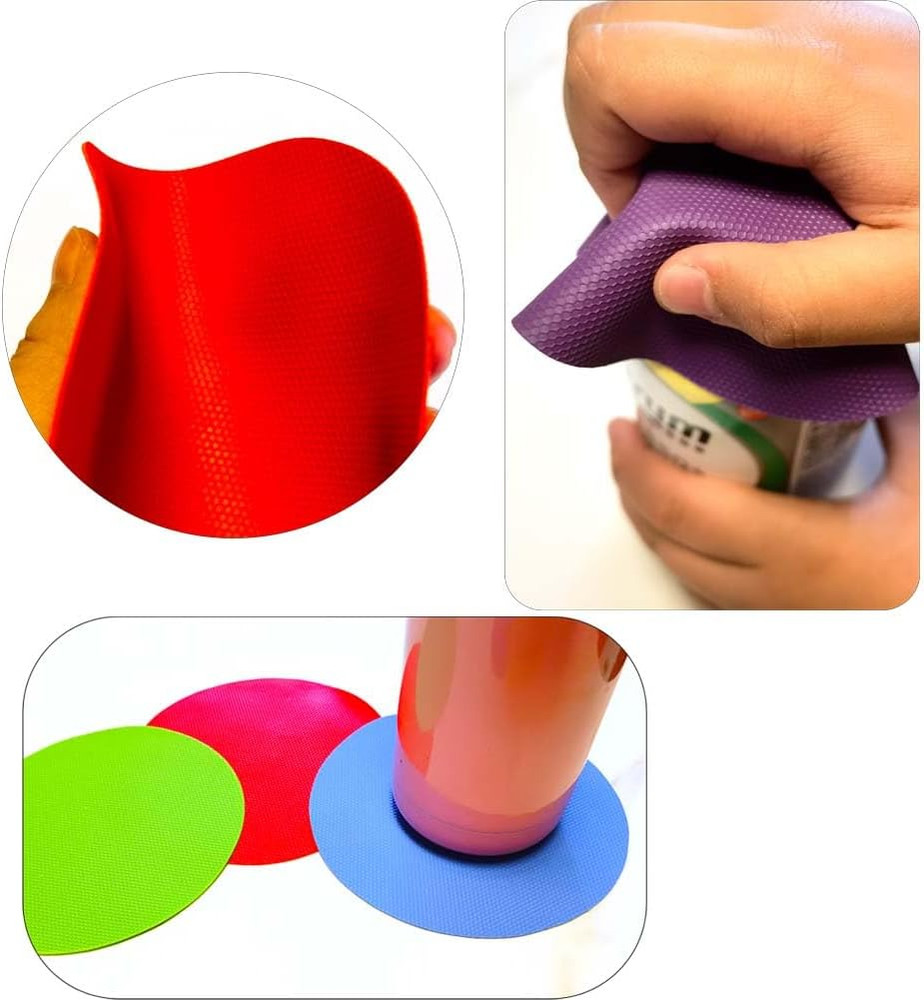 4Pcs Rubber Jar Opener Bottle Gripper Non Slip Pad Multi-Function Can Opener for