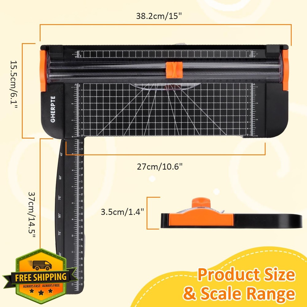 A4 Paper Cutter 12" Trimmer with 2 Replacement Blades