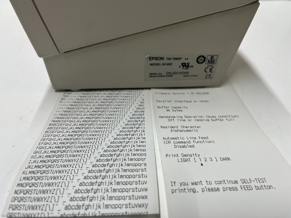 Epson TM-T88III M129C Parallel Thermal Receipt Printer White Tested