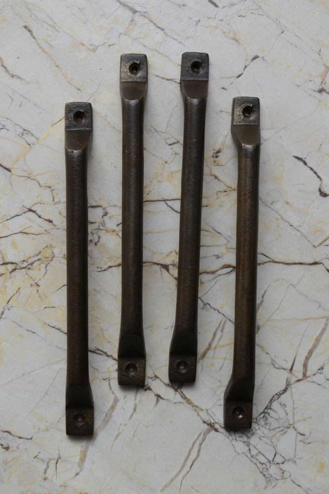 Rustic Vintage Cast Iron Barn Door Handle Cabinet Gate Handle Pull 4 Pcs