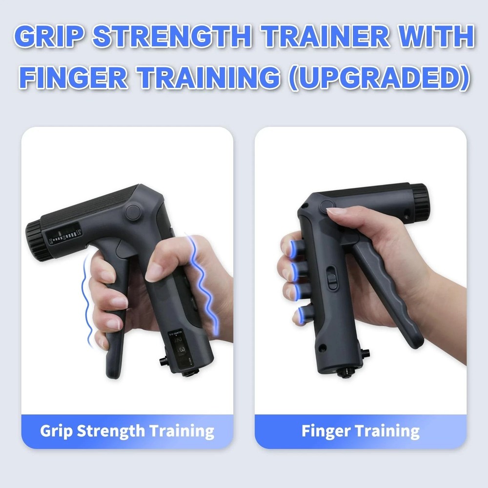 Grip Strength Trainer with Finger Exerciser, Adjustable Resistance Hand Gripp...