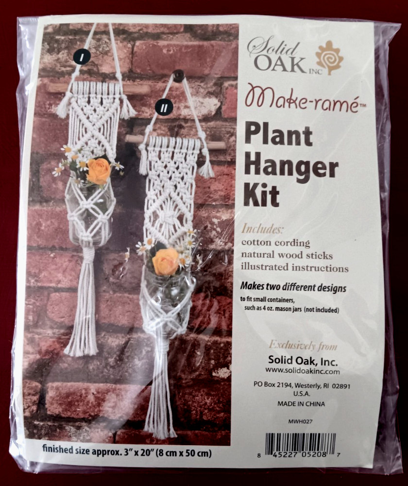 Solid Oak Macrame Plant Holder Hanger Kit Brand NEW