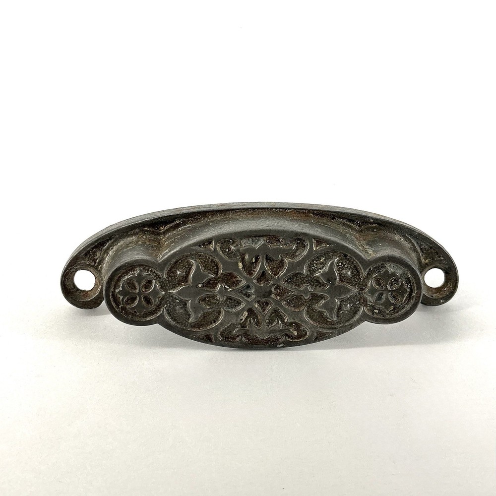 Antique Bin Pull Drawer Victorian Hardware Cast Iron 008