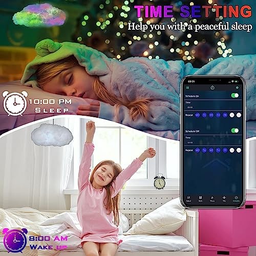Cloud Led Lights for Bedroom, Multicolor Creative Night Lighting Kit 2 Clouds