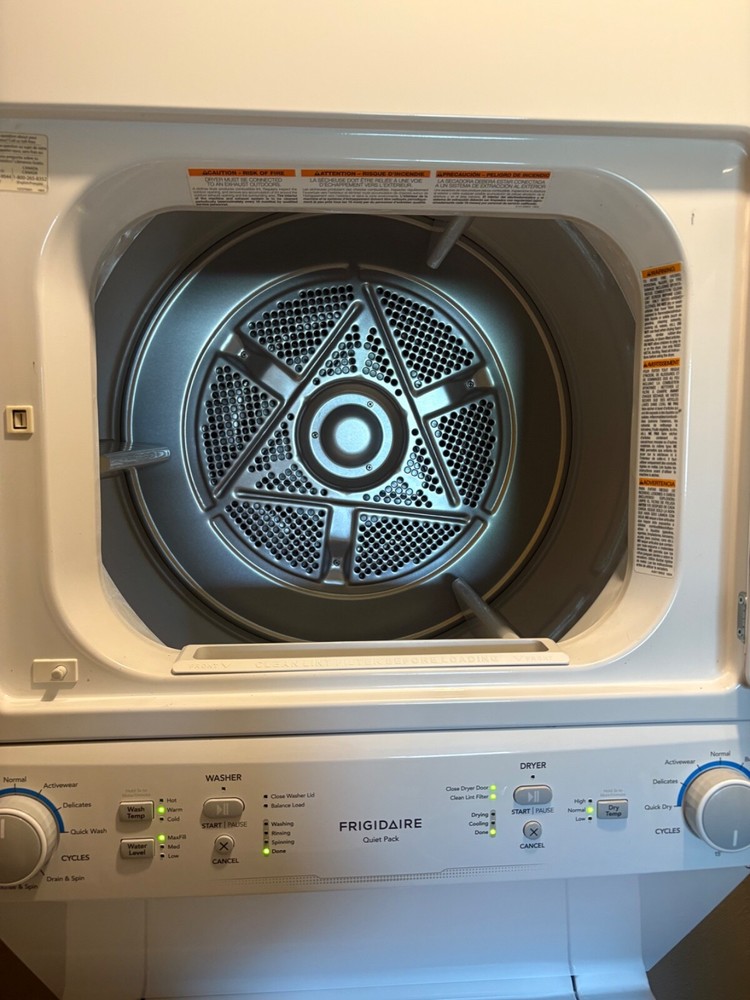 washer and dryer set stackable used. frigidaire quiet pack