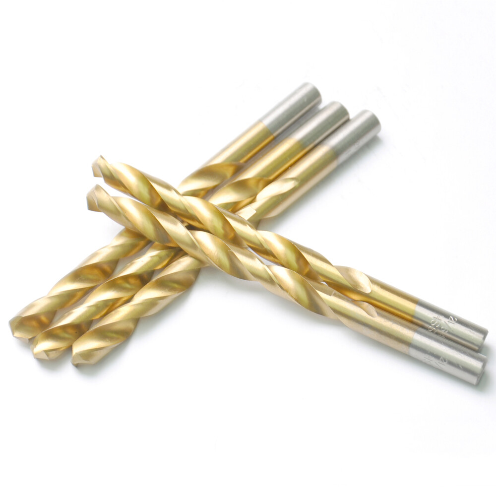 Drillforce 10PCS 1/2" Titanium Drill Bit Set HSS Metal Woodworking Drill Bits