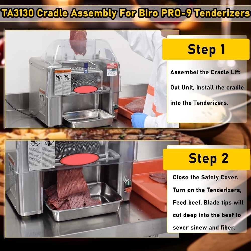 For Biro Pro 9 Tenderizer Cradle Assembly Complete W/Combs and Lock # TA3130