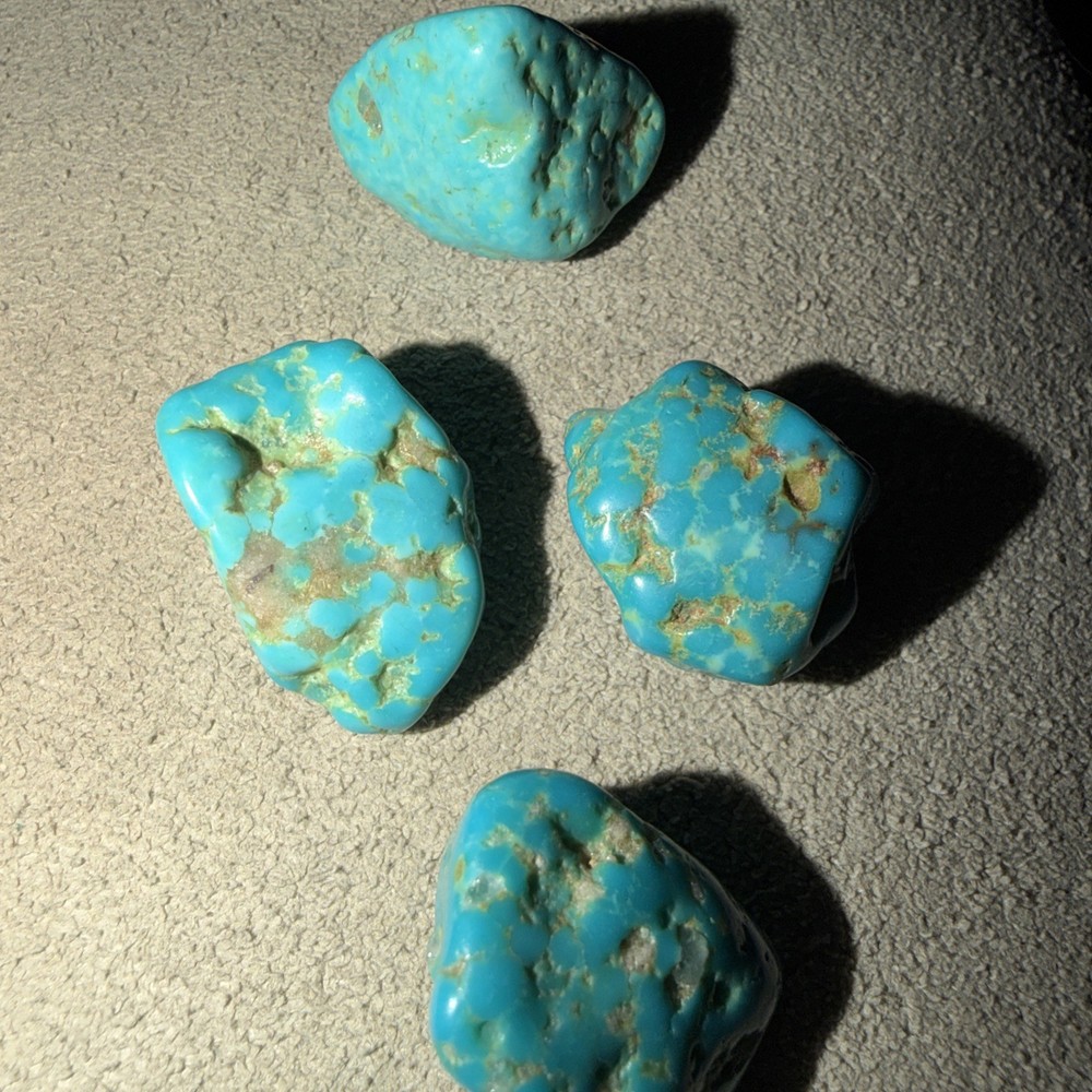 4 turquoise rough Nuggets