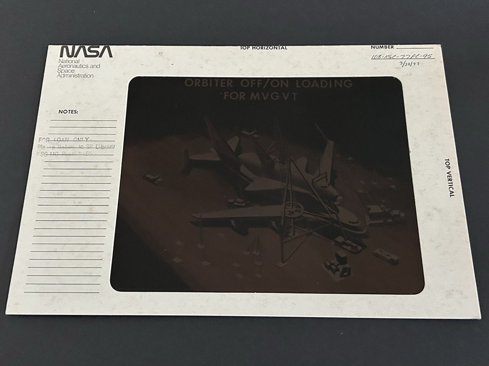 1977 NASA KSC Shuttle Artist Concept Loading Presentation Transparency-95