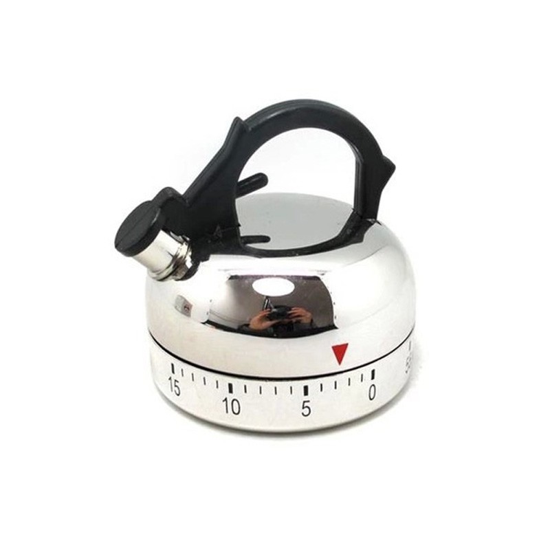 60 Minute Kitchen Timer Alarm Mechanical Teapot Shaped Counting Tool Timer Clock