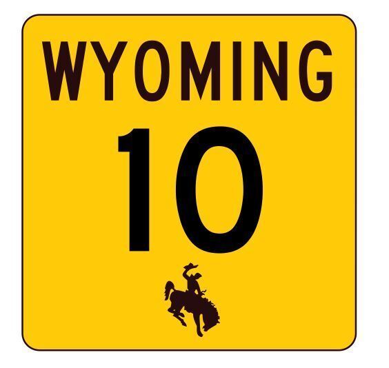 Wyoming Highway 10 Sticker Decal