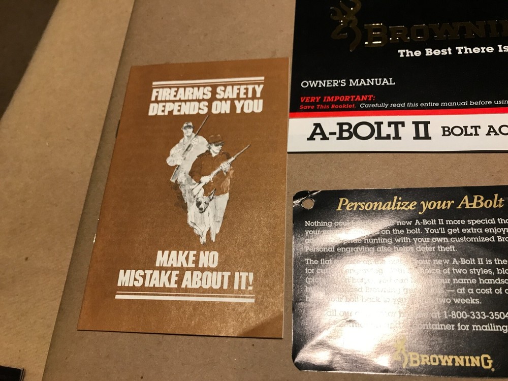 Browning A Bolt Rifle Manual and Paperwork Pre Internet