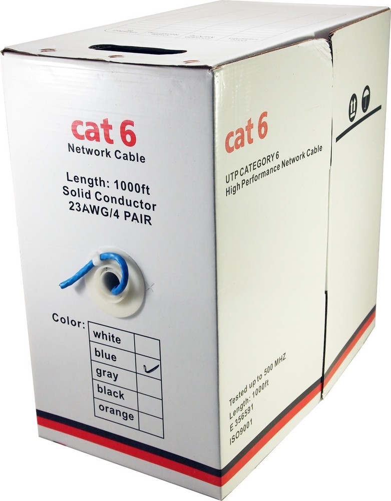 1000ft Feet Spool High Quality Blue Wire CAT6 Network Ethernet Cable UTP Solid