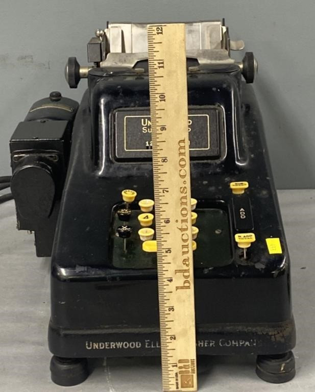 Vintage Underwood Motorized Adding Machine & Cover