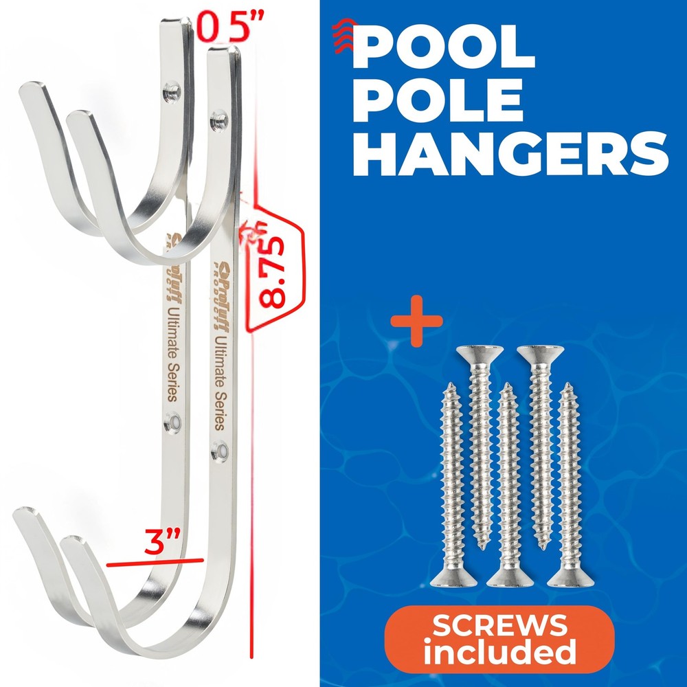 Pole Hanger Set 2 Pack Stainless Steel Hooks RustProof UVResistant