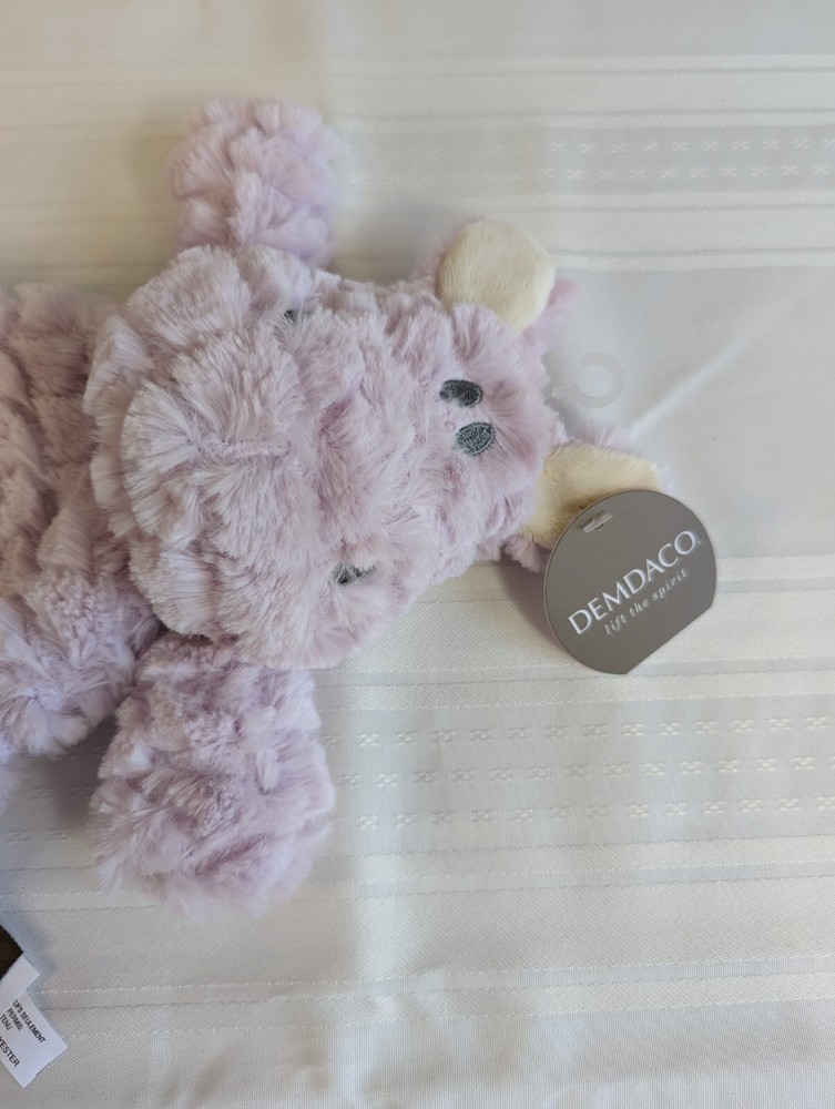 DEMDACO BABY MINI SECURITY BLANKET LAVANDER HIPPO, Rattle