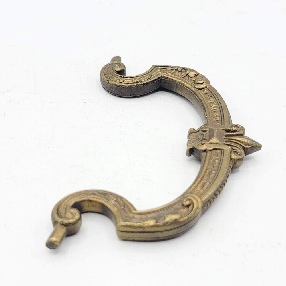 Vintage Single Brass Ornate Bail Pull for 4.25" Pull Handle Replacement 0082