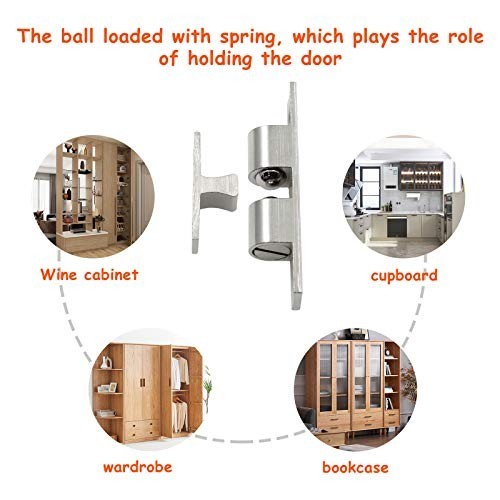 5Pcs Double Ball Tension Roller Catch Latch 70mm, Solid Brass Hardware for Cabin