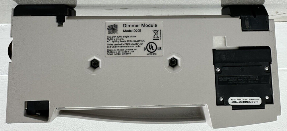 ETC D20E : dual 20AMP / 120V : DIMMER MODULE for SENSOR+ & UNISON rack : d20 e