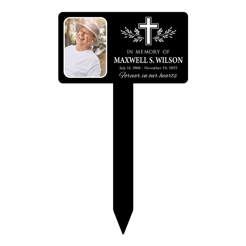 Memorial Cross Stake, Memorial Plaque Stake, Personalized Memorial Maker