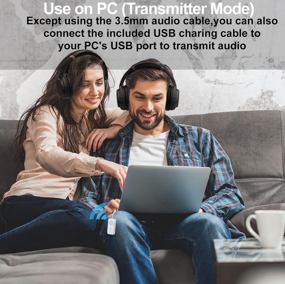 Lavales Wireless Bluetooth 5.3 Audio Transmitter Receiver Adapter.