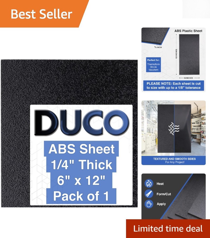Versatile 1/4" Thick ABS Plastic Sheet - Ideal for Engineering & DIY Projects