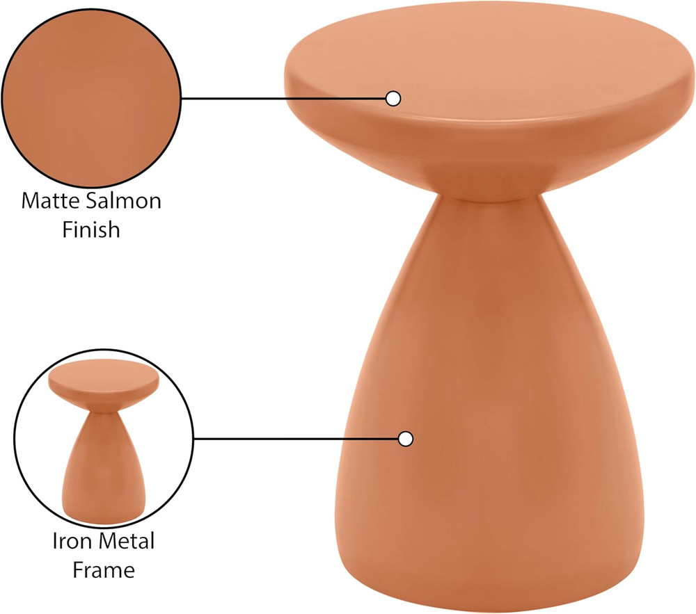 Modern Salmon Finish Side Table - Anika Collection by