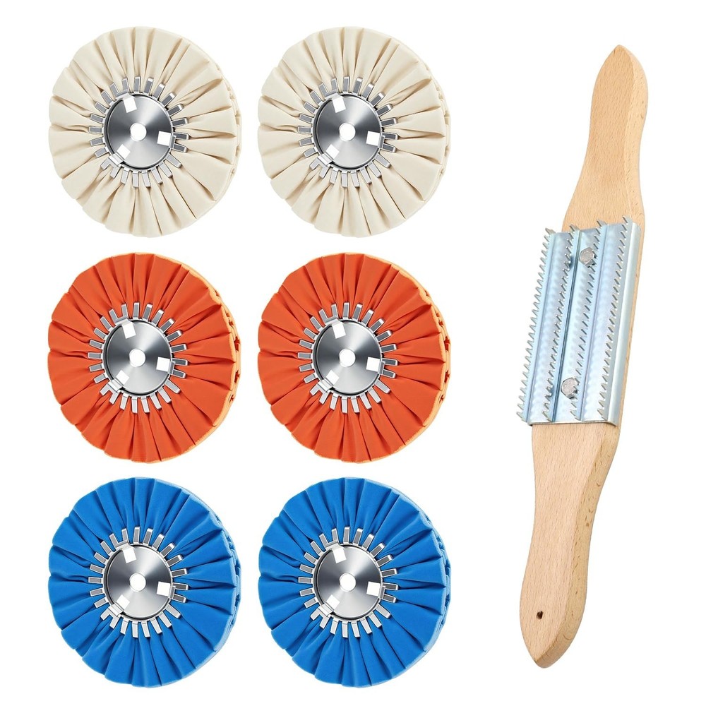 Airway Buffing Wheel Set 7Pc - 8" Diameter, 5/8" Arbor Hole