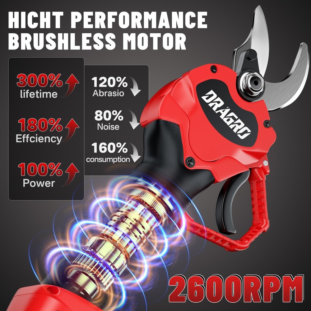 Upgraded Electric Pruning Shears Professional Cordless Electric Pruning Batte...