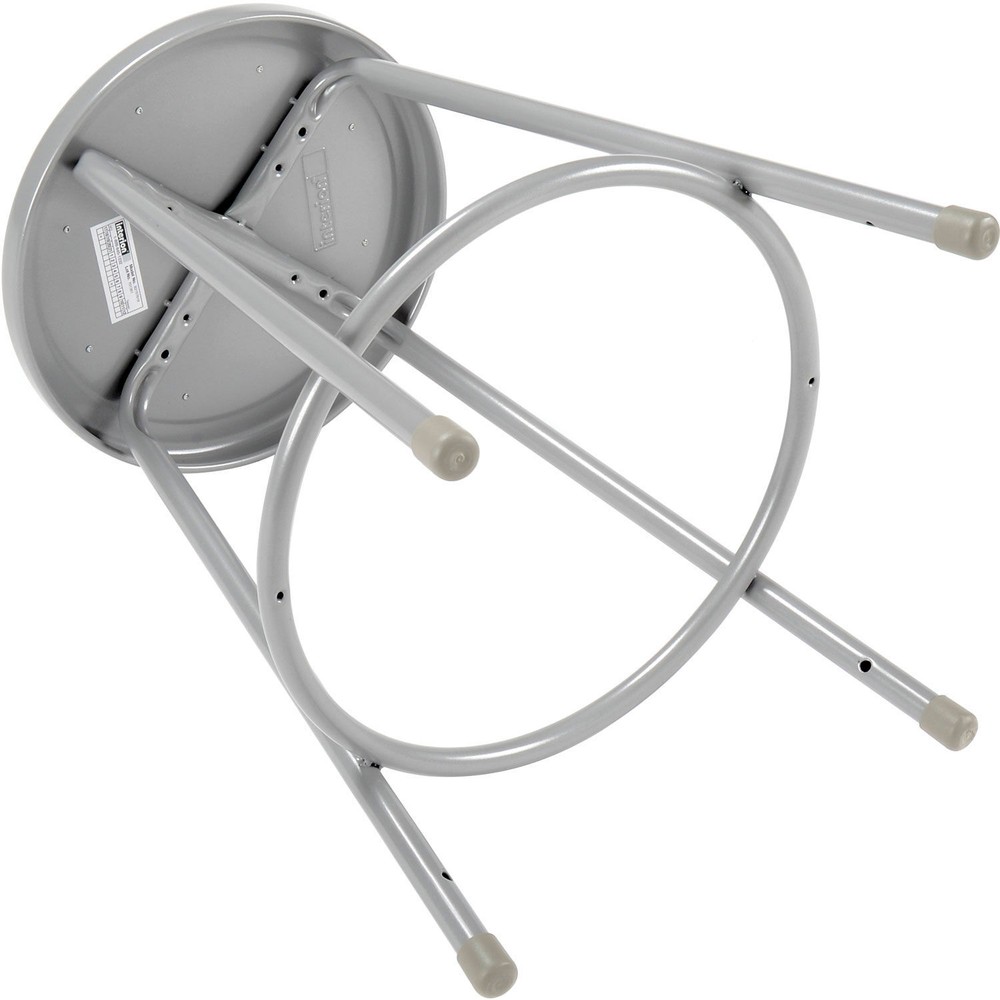 24"H Hardboard Stool Gray Armless Backless 2/Pk