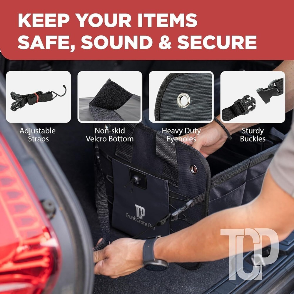 Trunk Organizer Adjustable Multi Compartments Collapsible Car Storage Handbag