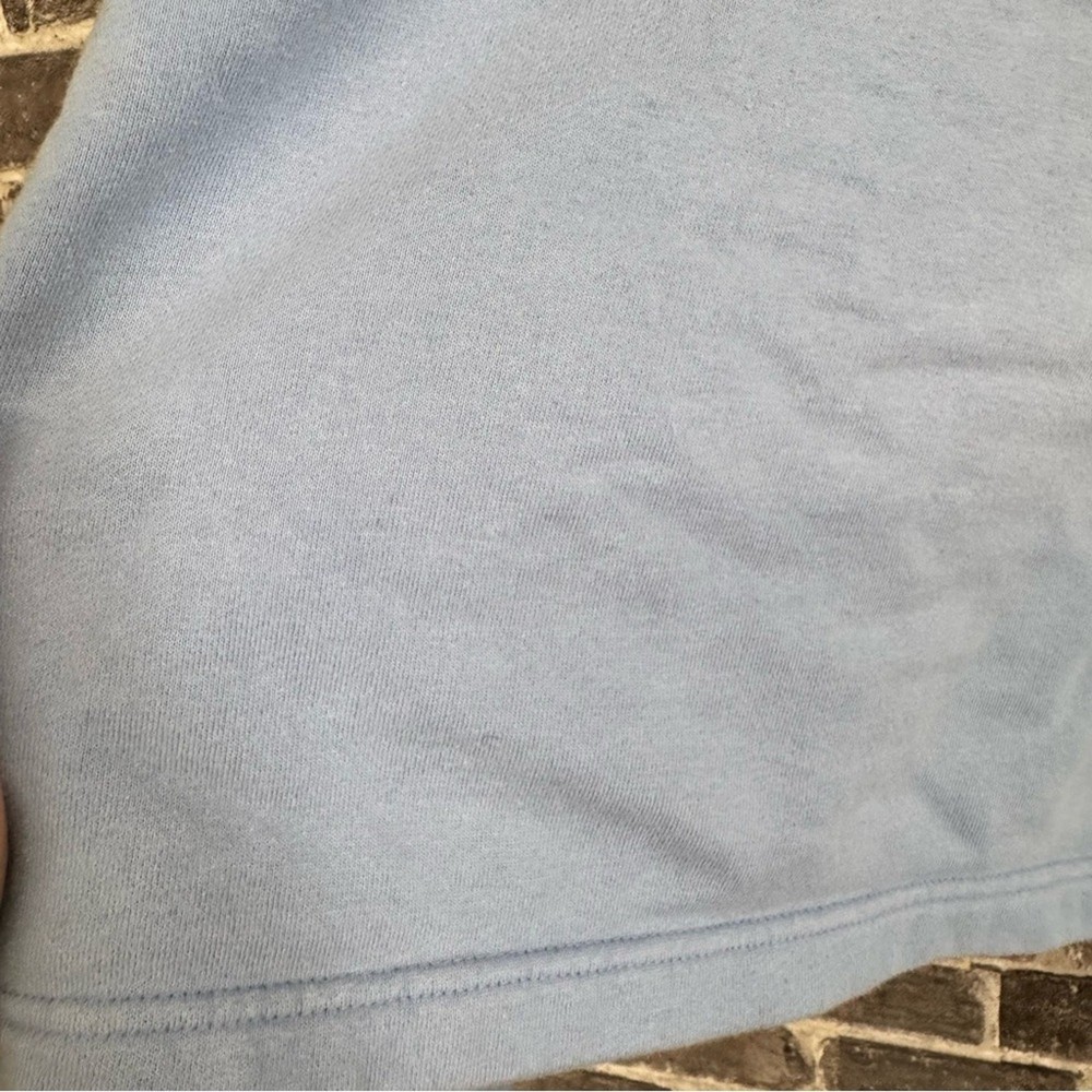 Girlfriend Collective 1/2 zip cropped pullover sweater blue SIZE MEDIUM M