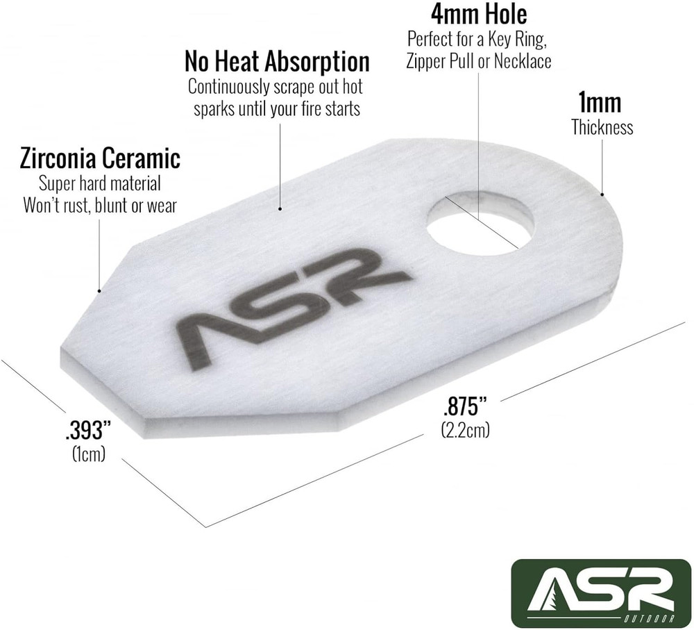 2 Pack Micro EDC Ceramic Striker Survival Fire Starter - Create Sparks Emergency