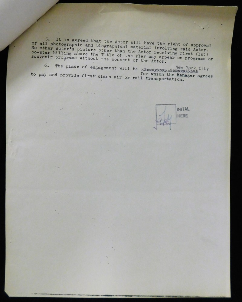 Joan Bennett Actress Signed Typed Never Too Late Contract JSA Authenticated