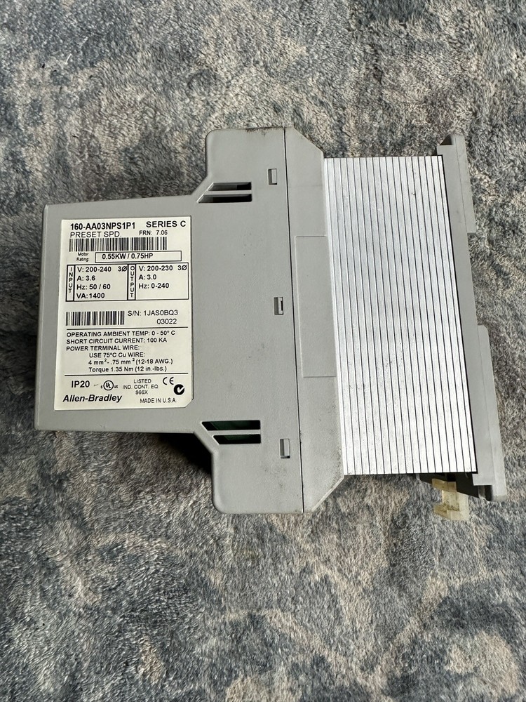 Allen Bradley Variable Speed Controller 160-AA03NPS1P1 Series C