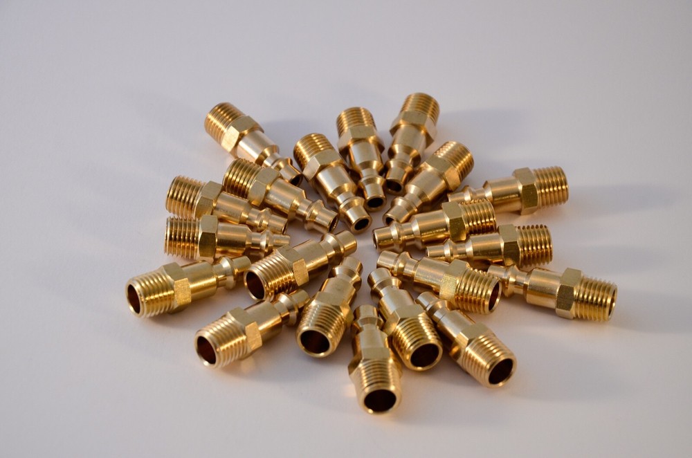 30 PC Solid Brass Quick Coupler Set Air Hose Connector Fitting 1/4 NPT